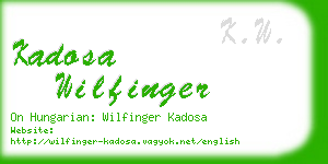 kadosa wilfinger business card